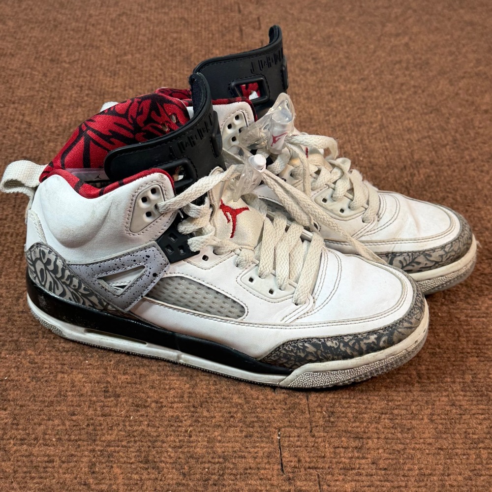 Jordan Spizike White Cement Kids Shoes White Red Black 6Y 317321-122